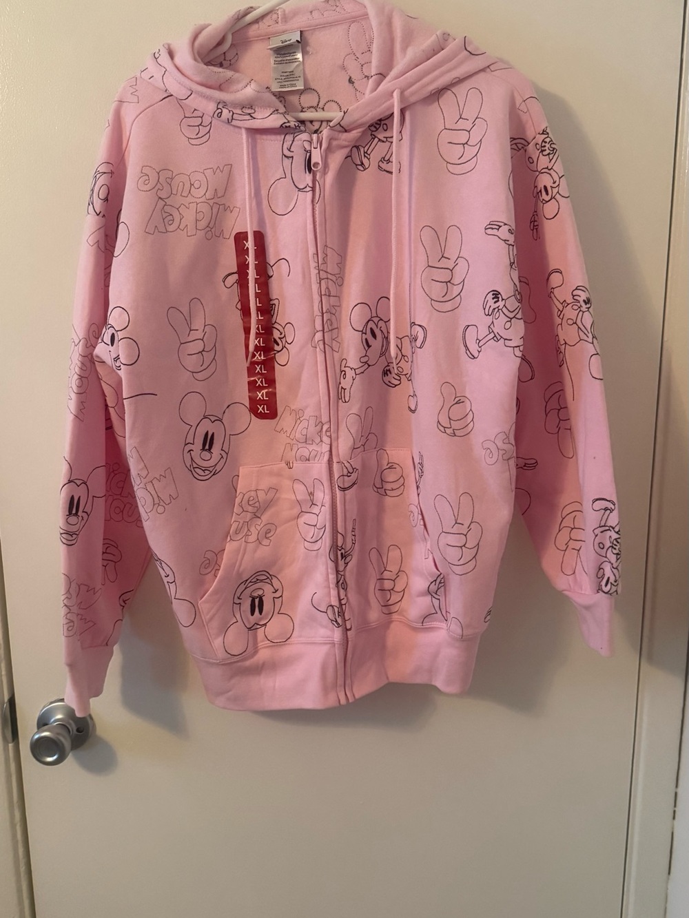 Disney Light Pink Mickey Sketch Zip-Up Hoodie